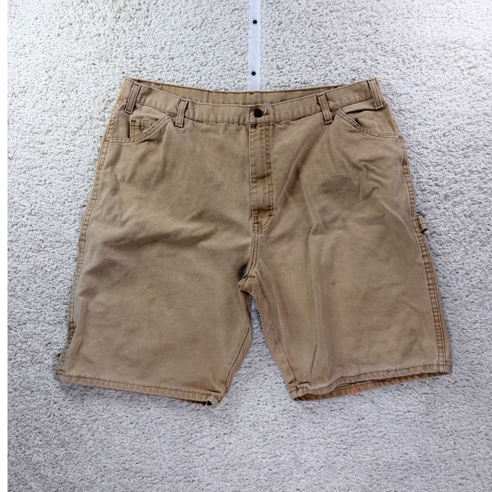 Dickies Carpenter Shorts Mens 42 Tan Duck Canvas Utility Workwear GD200RBD